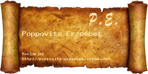 Poppovits Erzsébet névjegykártya